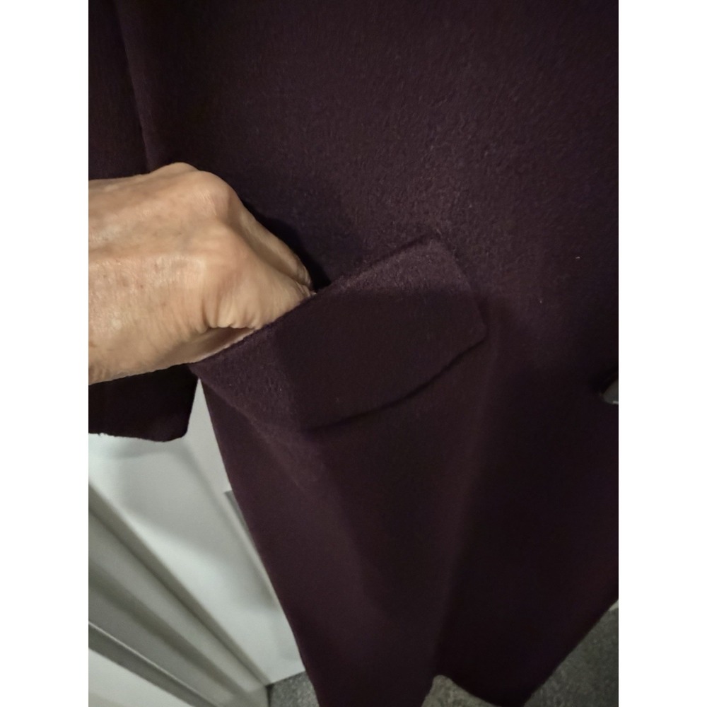 Vtg Kristen Blake Bordeaux 100% Wool Maxi Coat Sz 16 USA Old Money Quiet Luxury - Picture 5 of 16